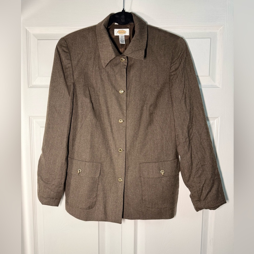 Talbots 100% Wool Classic Brown Blazer Jacket